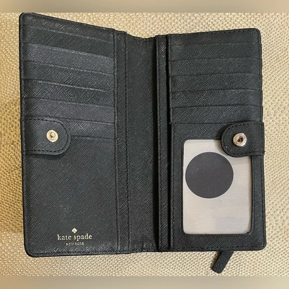 Kate Spade Black & Tan Color Block Wallet - Picture 3 of 8